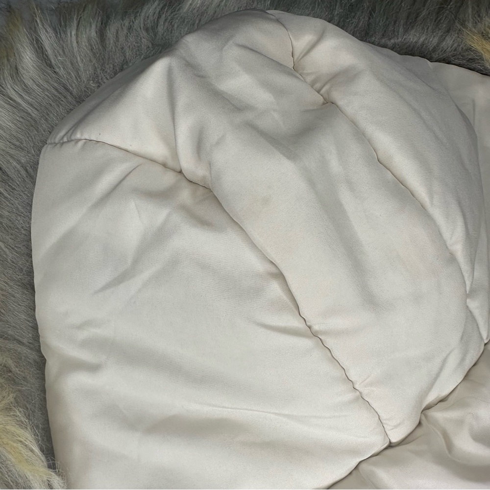 Pet Winter Parka - Faux Fur Hood & Pockets - Blue - Size Large (30cm) - Picture 5 of 15